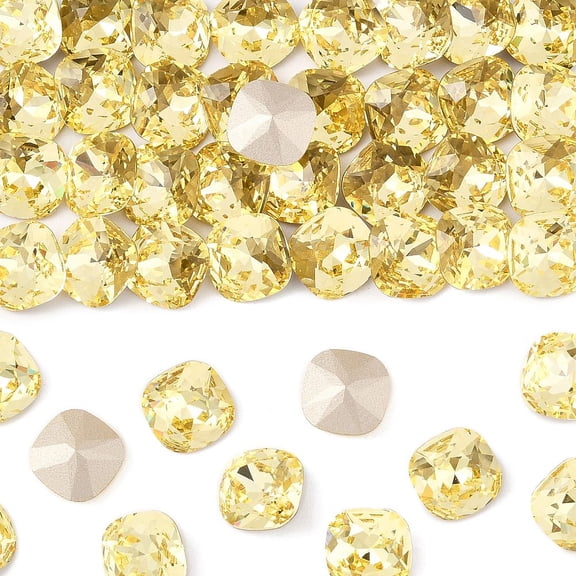 Preciosaeg MAXIMA Fancy Stones Czech 435 36 132 Cushion Square Dura Foiling 80100 Jonquil 10x10mm