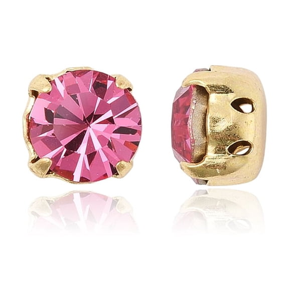 Preciosaeg MAXIMA in Sew-On Cup Czech 719 37 080 Chaton(Round) Golden 70010 Rose SS34(7.05~7.25mm)