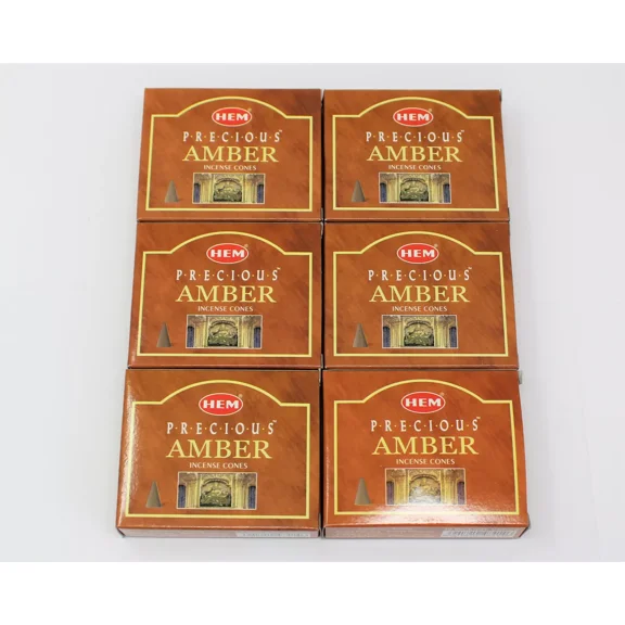 Precious Amber Incense Cones: Bulk Lot Of 6 Packs Of 10 Cone = 60 Cones Hem