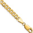 thumbnail image 1 of Precious Delicate Refined 14K 4.5mm Flat Beveled Curb Chain Unique Fashionable Brilliant, 1 of 3