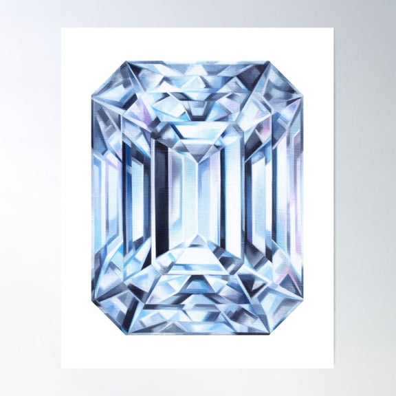 Precious Diamond Collection Crystal Style Print Modern Wall Art Poster UNFRAMED POSTER