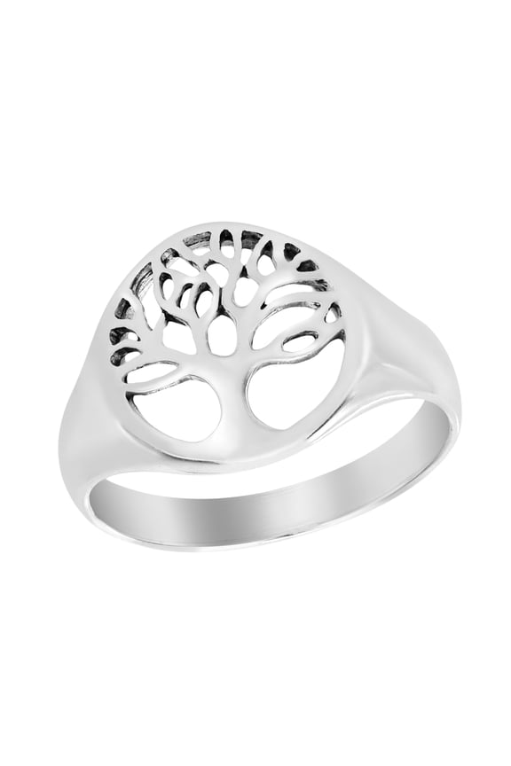 Precious Family Tree Living Tree of Life .925 Promise Sterling Silver Ring - 9
