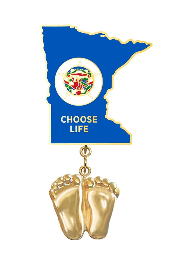 Precious Feet, 14K Gold Plated, Minnesota Flag Jewelry, Lapel Pin
