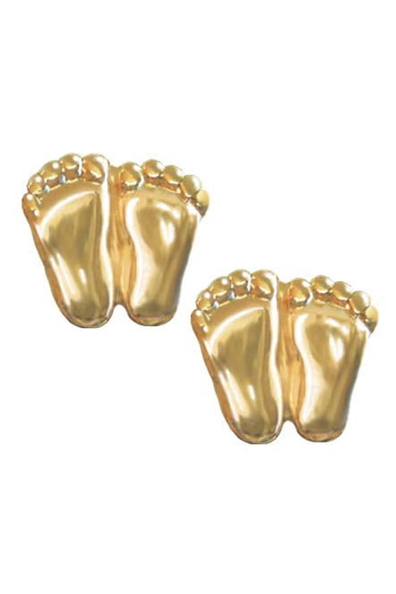 Precious Feet, 14K Gold Plated, Post Earrings Pro-Life Jewelry, Earrings