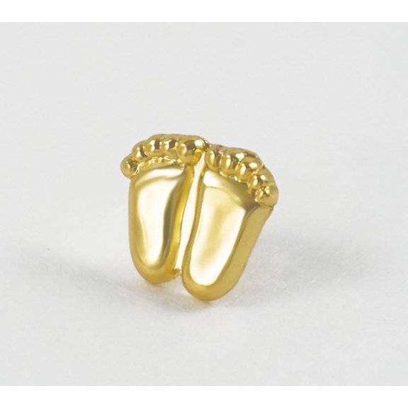 Precious Feet, 14k Gold Plated, Magnetic Clasp Jewelry, Lapel Pin