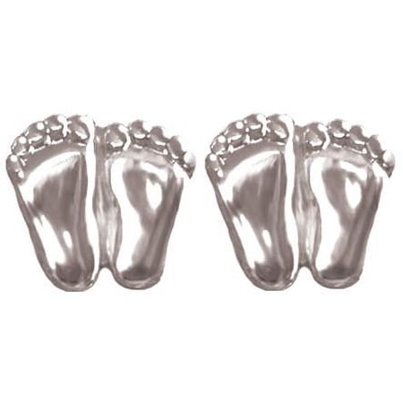 Precious Feet, Silver Plated, Post Earrings Pro-Life Jewelry, Earrings