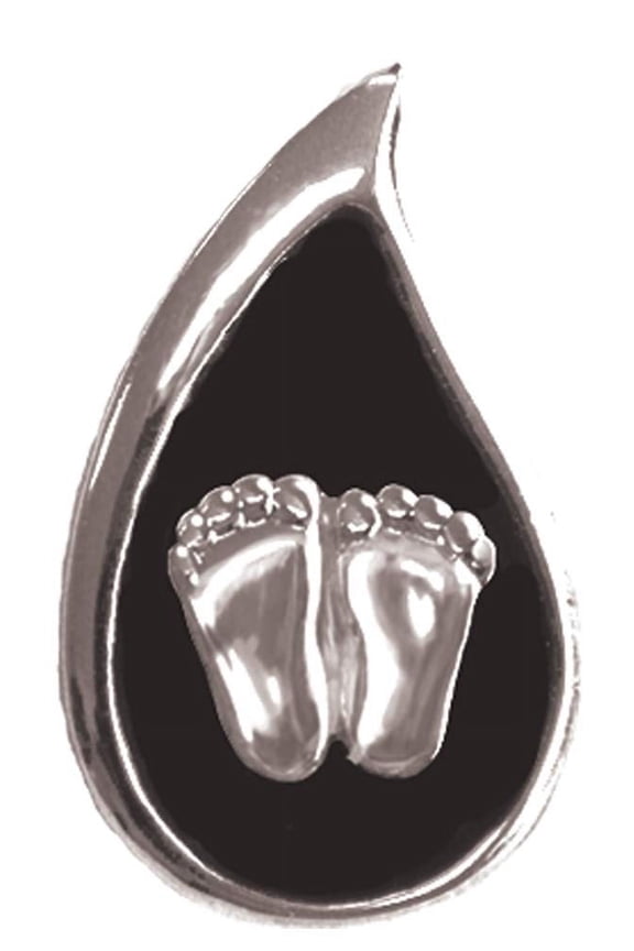 Precious Feet, Silver Plated, Tear Drop Jewelry, Lapel Pin