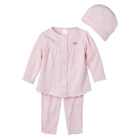 Precious First Made By Carter's Baby Girls' Infant 3pc Pants Set Pink Preemie