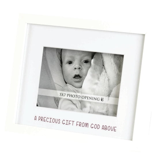 Precious Gift From Above Creamy White 11 x 9 Wood and Glass Decorative Wall and Tabletop Frame