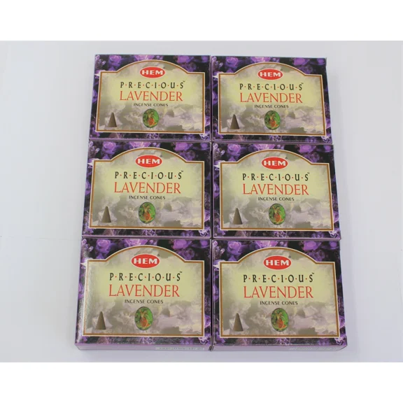 Precious Lavender Incense Cones Bulk Lot Of 6 Packs Of 10 Cones = 60 Cones Hem