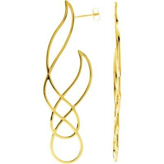Precious Metal Fashion Earrings with Backs in 14k Yellow Gold