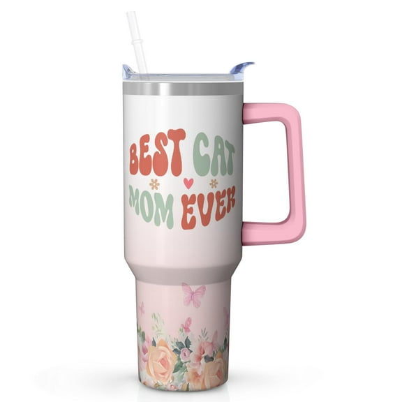 Precious Mom Gift - 40 Oz Tumbler with Straw - Stainless Steel Insulated Cup Thermos - Mother's Day Birthday Christmas Gift