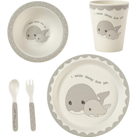 Precious Moments 182418 5 Elephant Gift Mealtime Feeding Set, One Size, Multi
