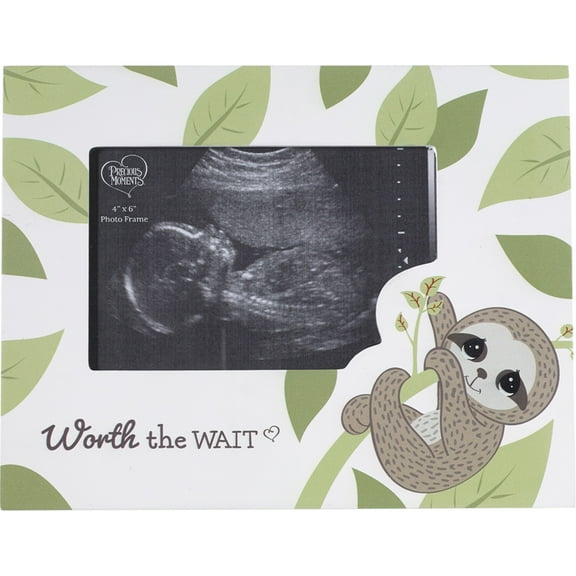 Precious Moments 192427 Worth the Wait Sloth Sonogram Photo Frame Green