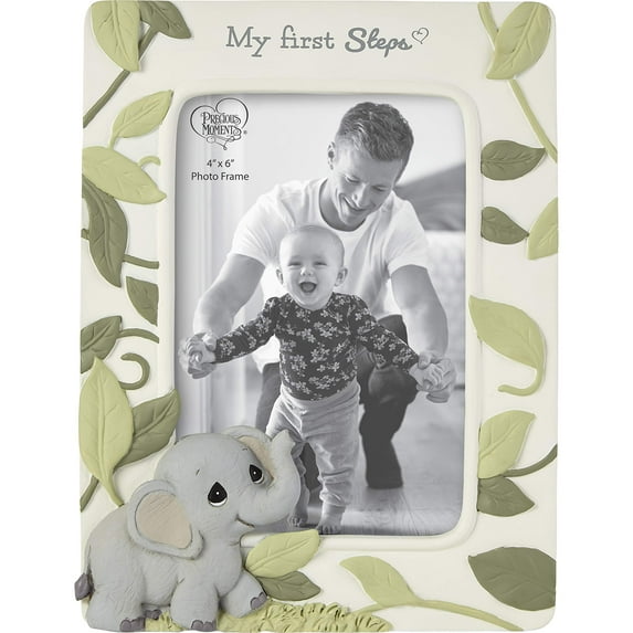 Precious Moments 202405 My First Steps Precious Earth Resin Photo Picture Frame, One Size, Multicolored