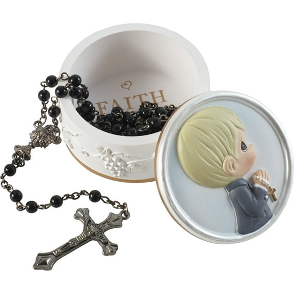 Precious Moments Faith is The Light That Guides You Communion Gift Box with Rosary, Boy, Count 1