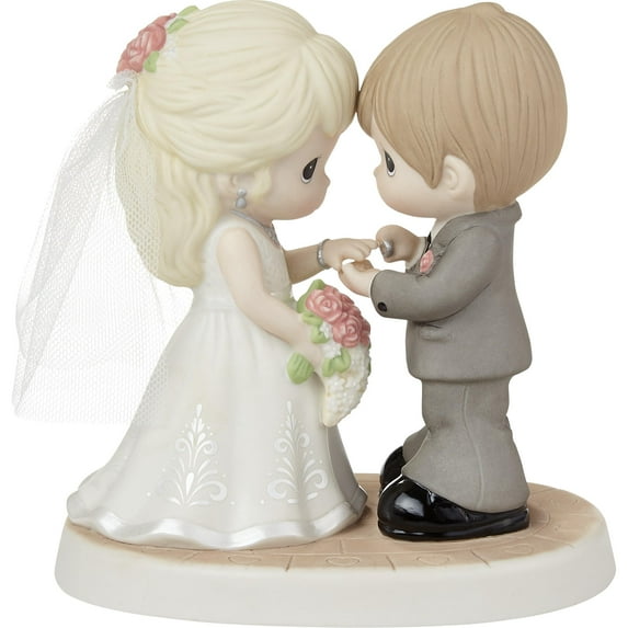 Precious Moments 222009 with This Ring, I Thee Wed Bisque Porcelain/Fabric Figurine