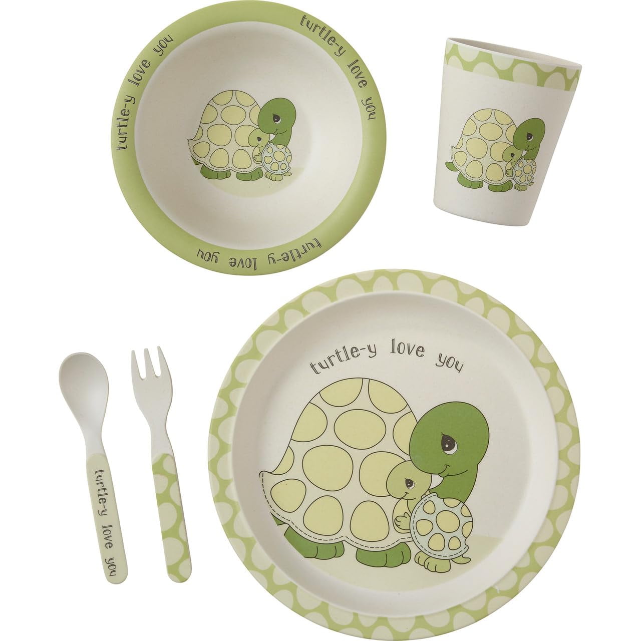 Precious Moments 222406 Turtle-y Love You Bamboo 5-Piece Mealtime