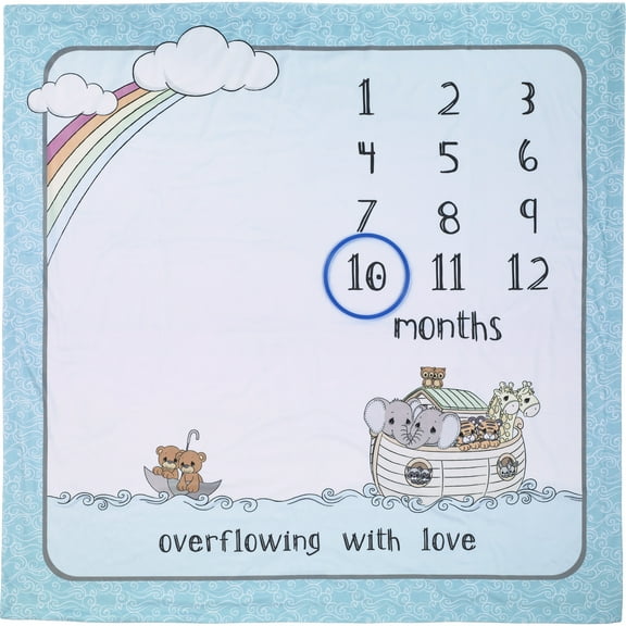 Precious Moments Overflowing With Love Noah's Ark Milestone Blanket, Count 1