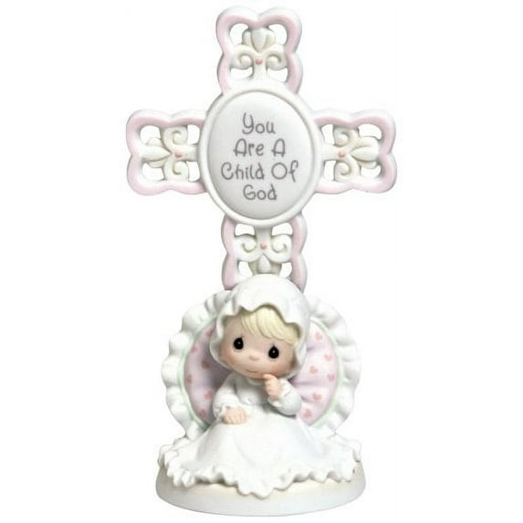 Precious Moments, Baptism Gifts, "You Are A Child Of God", Bisque Porcelain Cross, Girl, #4004681