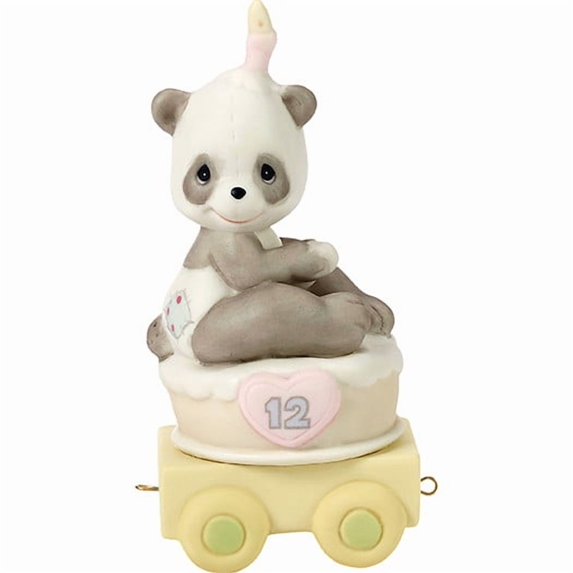 Precious Moments Birthday Train, Age 12, Give A Grin And Let The Fun Begin, Bisque Porcelain Figurine, 1 Each