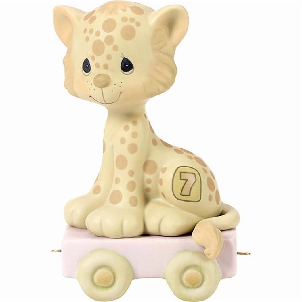 Precious Moments Birthday Train, Age 7, Wishing You Grr-Eatness, Bisque Porcelain Figurine, 1 Each