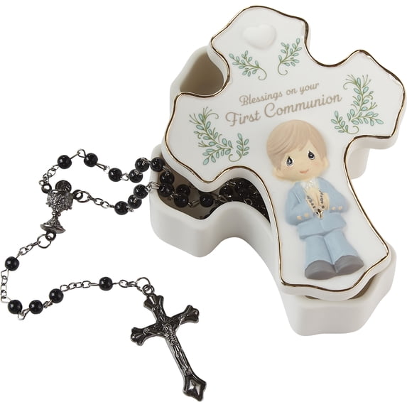 Precious Moments Blessings On Your First Communion Boy Rosary Box with Rosary, Count 1