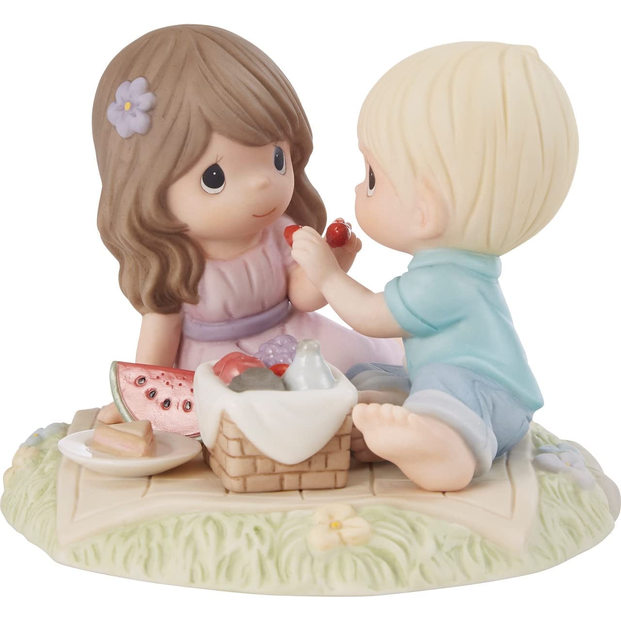 Romantic Picnic Couple Bisque Porcelain Figurine