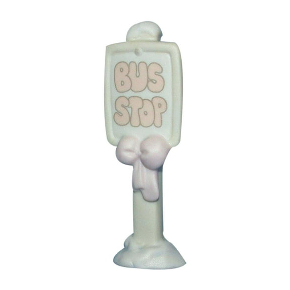 Precious Moments Figurine: 150207 Bus Stop Sign (3.2") Sugar Town Addition