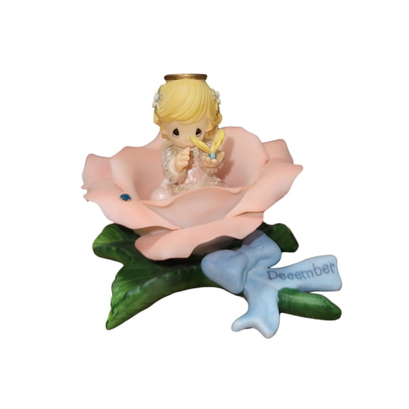 Precious Moments Figurine 284691, December Monthly Rose Angels - With Box