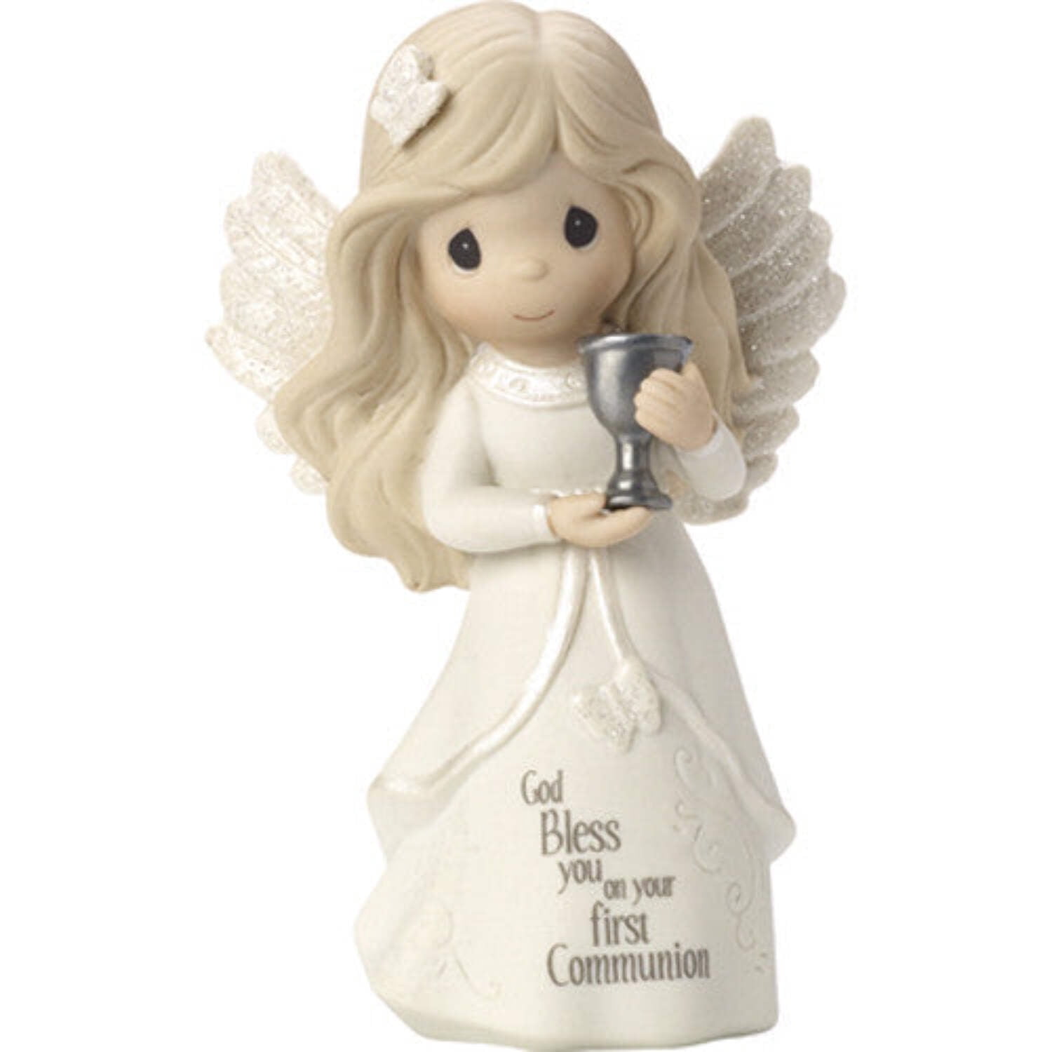 4.75" White Bisque Porcelain First Communion Angel Figurine