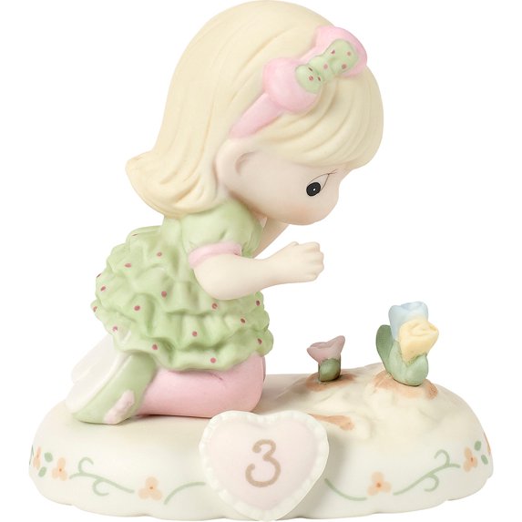 Precious Moments Growing In Grace, Age 3, Blonde Girl Figurine, 1 Each