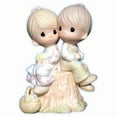 thumbnail image 1 of Precious Moments E1376 Love One Another - Boy and Girl Sitting on a Stump, 1 of 2