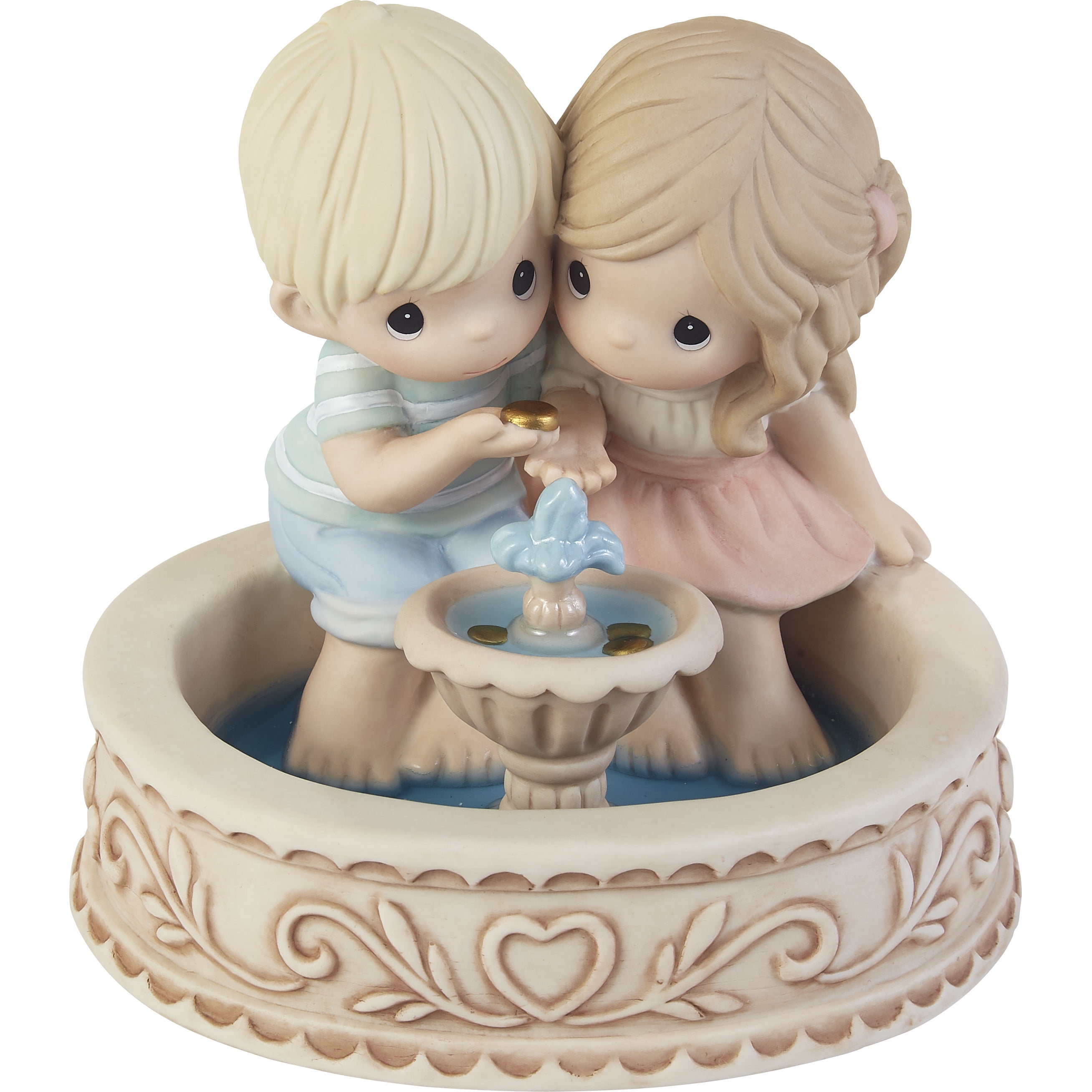Romantic Couple at Fountain Porcelain Figurine
