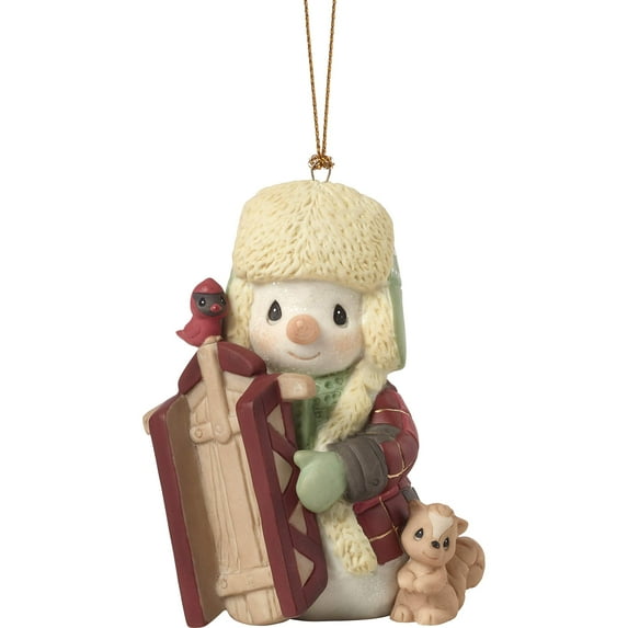 Precious Moments 10th Annual Snowman Ornament - May Your Holidays Be Filled With Winter Thrills #191016