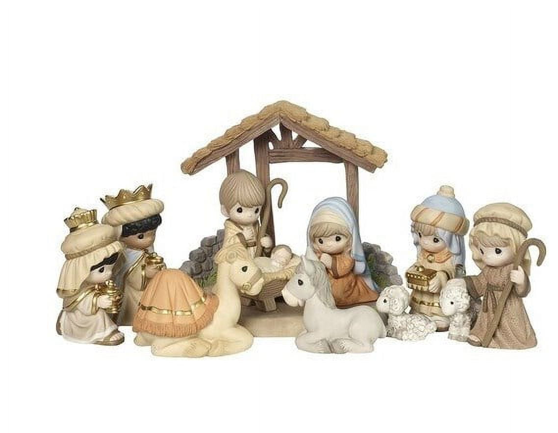 Precious Moments O Come Let Us Adore Him, Deluxe 11-Piece Nativity Set ...