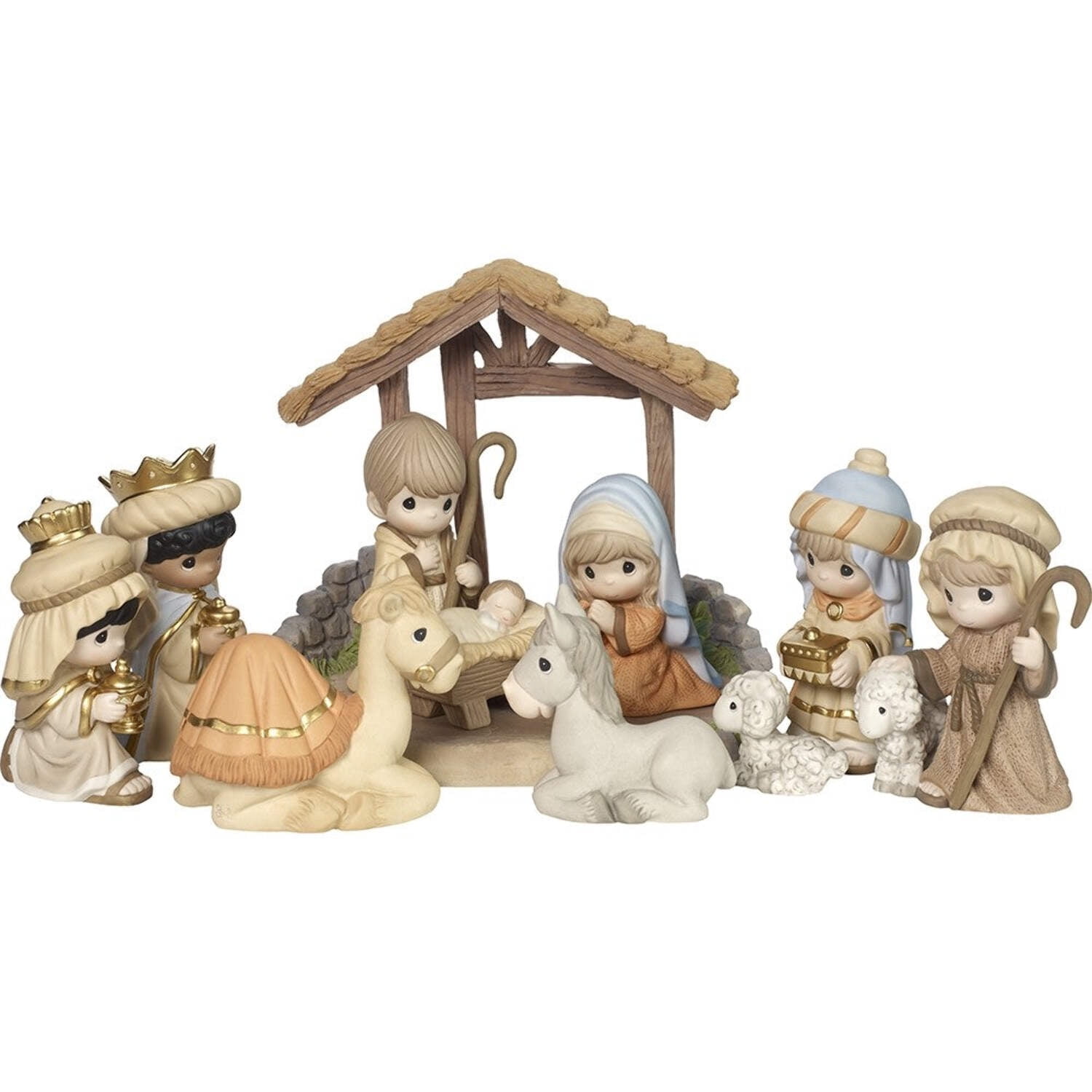 Precious Moments O Come Let Us Adore Him Deluxe 11-Piece Nativity Set ...