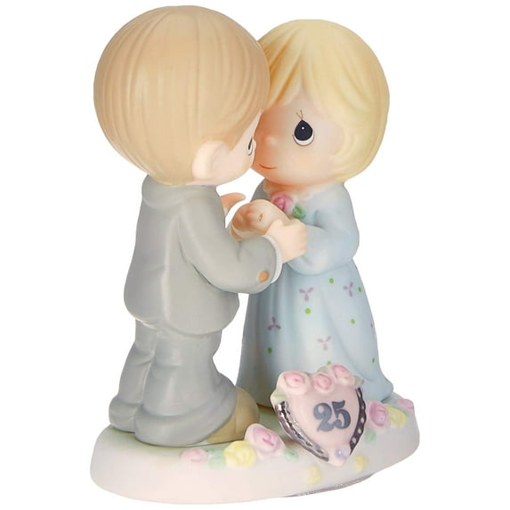 Precious Moments, Our Love Still Sparkles In Your Eyes, 25th Anniversary, Bisque Porcelain Figurine, 115911
