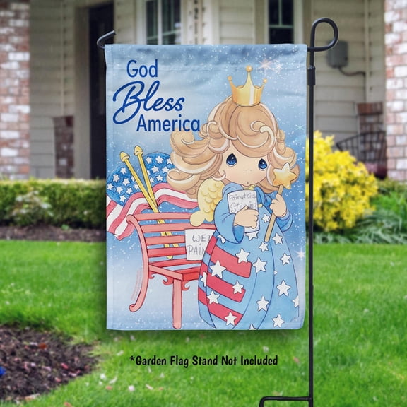 Precious Moments Patriotic Garden Flag, Christian July 4th Outdoor Decor Summer Yard Flag, Red White and Blue Flag, Precious Moments Gifts, USA 250th Anniversary, 1776-2026, Independence Day