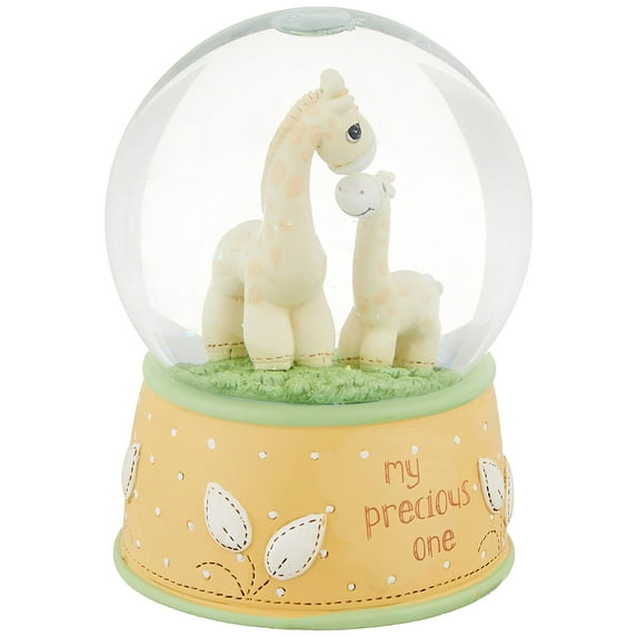 Precious Moments Resin/Glass Giraffe Snow Globe Plays Brahms Lullaby 3.94x6H