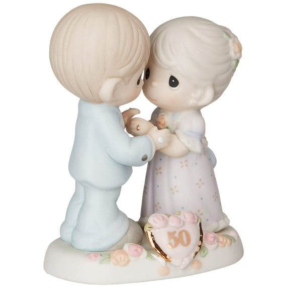 Precious Moments, We Share A Love Forever Young, 50th Anniversary, Bisque Porcelain Bisque Porcelain Figurine, 115912