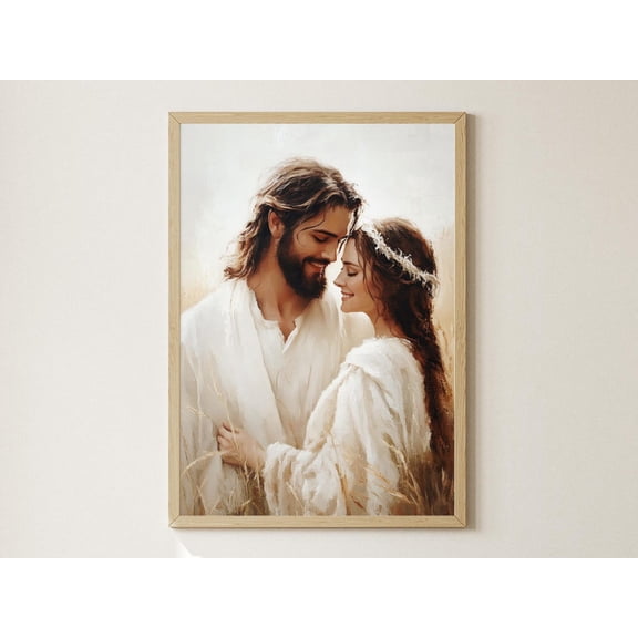 My Precious One, Jesus And Woman Artwork, Christian Wall Art Print, Lds Baptism Gift, Catholic Teen Girls Confirmation, Bible Painting, Unframed Poster Size 8x12