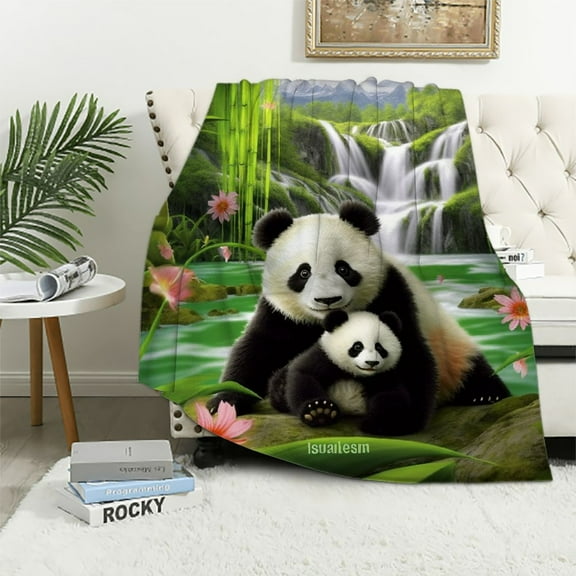 Precious Pandas Blanket for Bed,Panda Throw Blanket for Women, Men &amp; Kids Super Soft Plush Panda Blanket Throw Blanket Animal Blanket - Queen Size Blanket
