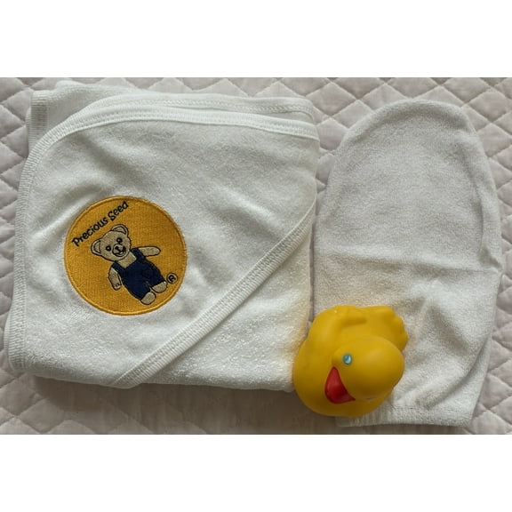 Precious Seed Hooded Baby Bath Towel and Washcloth Mitten