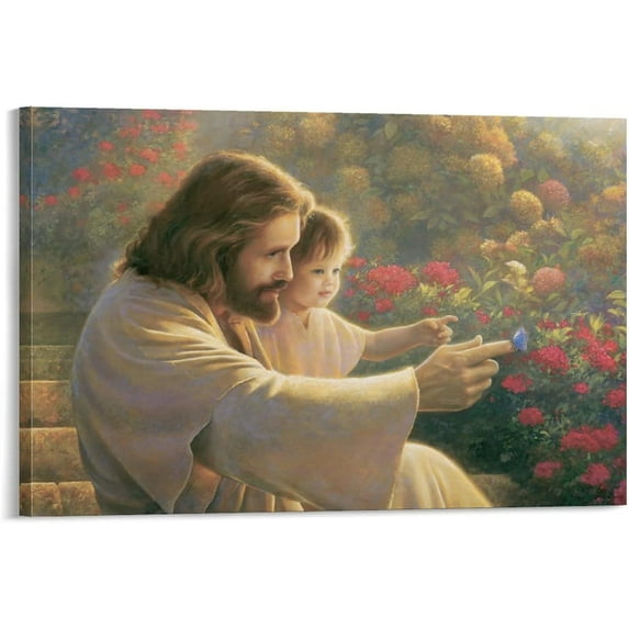 Precious in His Sight Jesus Christ Painting by Greg Olsen Painter Wall Art Poster Wall Art Poster Gifts Bedroom Prints Home Decor Hanging Picture Frame Canvas Painting 08x12inch(20x30cm)