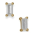 thumbnail image 1 of Precious Stars 14K Goldplated Sterling Silver Clear Baguette Cubic Zirconia Stud Earrings, 1 of 2