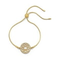 thumbnail image 1 of Precious Stars 14K Goldplated Sterling Silver Cubic Zirconia and Mother of Pearl Bolo Bracelet, 1 of 2