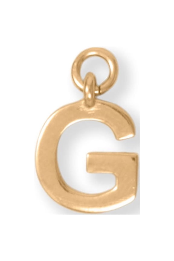 14K Goldplated Sterling Silver Unisex Polished "G" Charm - No Chain, Pendant Only