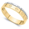 thumbnail image 1 of Precious Stars 14K Two-Tone Gold Cubic Zirconia 5-mm Men's Wedding Band, 1 of 4