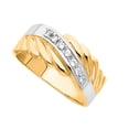 thumbnail image 1 of Precious Stars 14K Two-Tone Gold Cubic Zirconia 8-mm Men's Wedding Band, 1 of 2